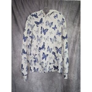 Wanakome Namya Butterfly Printed Hoodie Ivory Size L